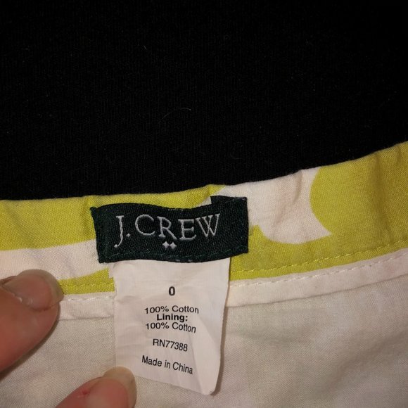 J. Crew Damasque Green/White Skirt Size 0 - Picture 3 of 3